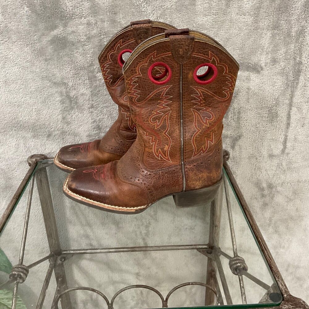 ARIAT BOOTS KIDS size 13.5 STYLE 10014101 SQUARE TOE pull on - Picture 1 of 15